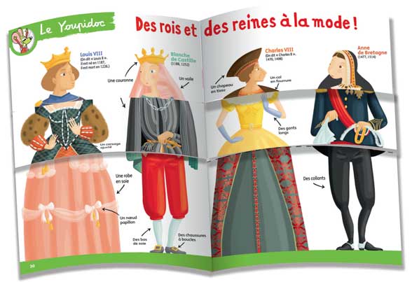 Un dépliant pour jouer avec les costumes des reines et des rois.