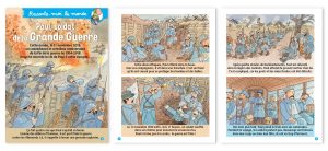 Youpi n°362, novembre 2018 : “Raconte-moi le monde : Paul, soldat de la Grande Guerre…”. Texte : Catherine Loizeau. Illustration : Frédéric Joos (extrait).