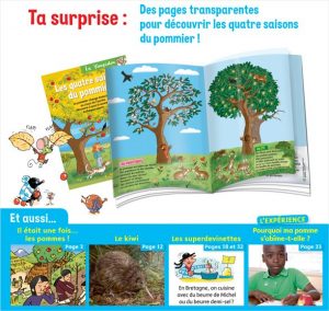 Ta surprise : des pages transparentes pour découvrir les quatre saisons du pommier ! Youpi n°372, septembre 2019