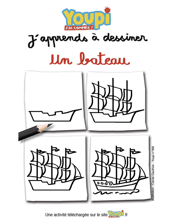 J'apprends à dessiner un bateau