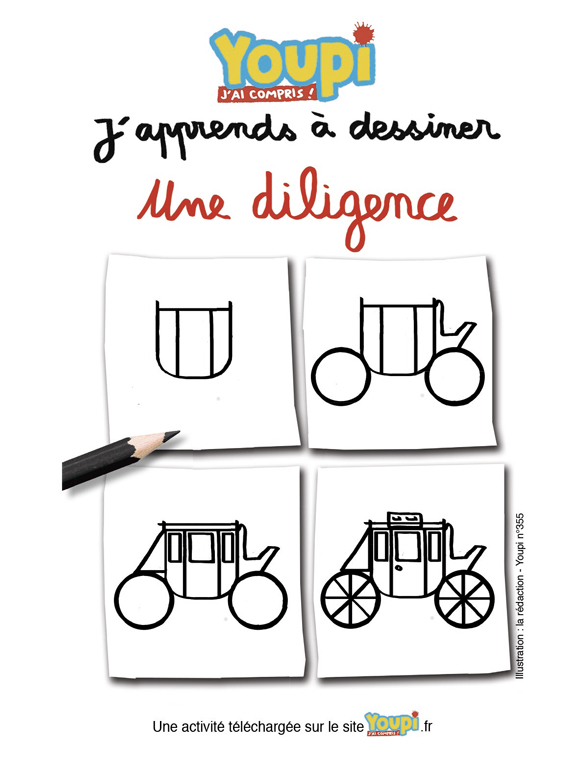 J'apprends à dessiner une diligence