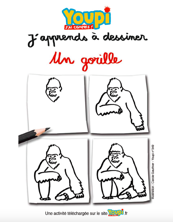 J'apprends à dessiner un gorille