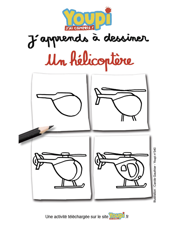 J'apprends à dessiner un hélicoptère