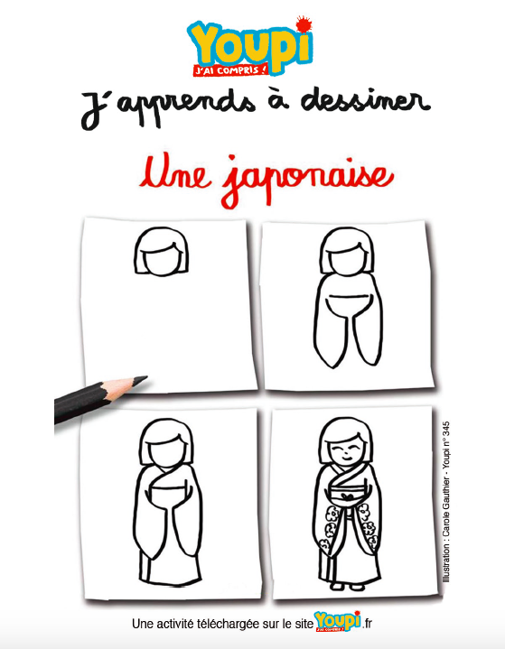 J'apprends à dessiner une japonaise