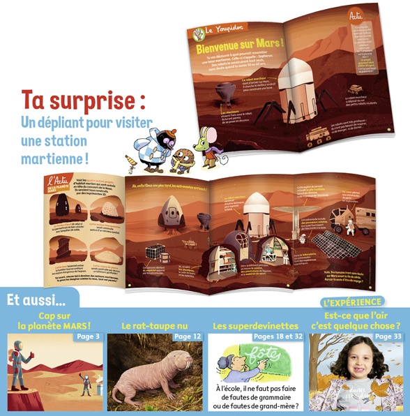 Sommaire de Youpi, j'ai compris ! n°385, octobre 2020 - Bienvenue sur Mars