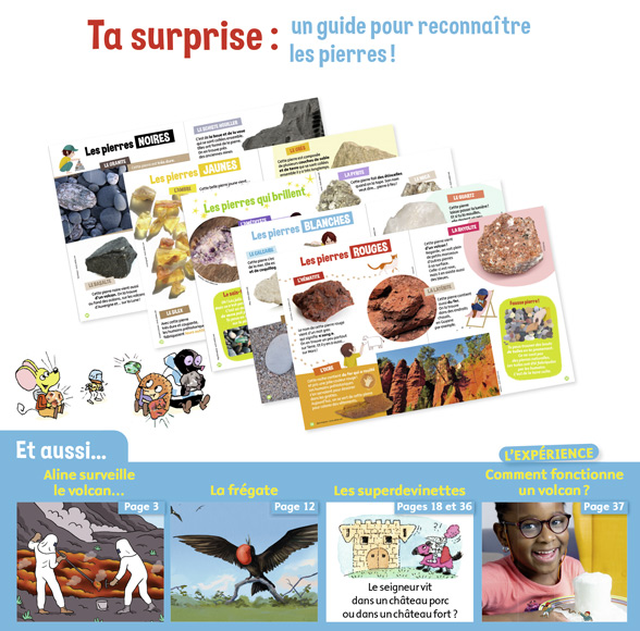 Youpi, j'ai compris ! n°393, juin 2021 - Le volcan se réveille - Surprise : un guide pour reconnaître les pierres