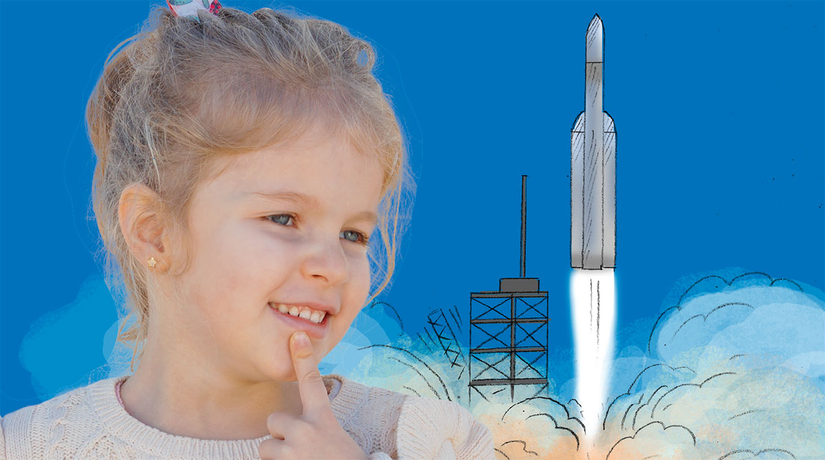 Photo : Rebecca Josset. Expérience scientifique : Comment décolle une fusée ? Youpi n°427, avril 2024.